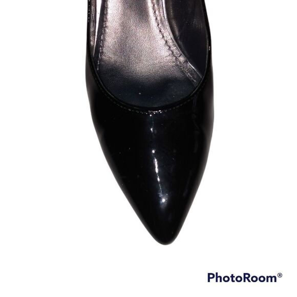 Stuart Weitzman Glossy Black Pointy Toe Heels - Picture 7 of 11